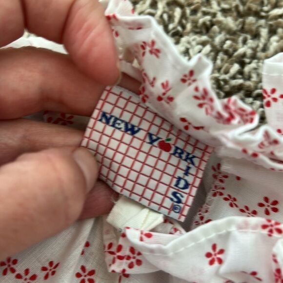 Vintage New York Kids 24M red Floral Ruffle Holiday Dress - Picture 5 of 15